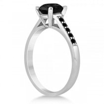 Cathedral Black Diamond Engagement Ring Platinum (1.20ct)