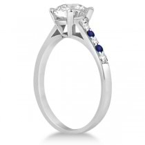 Cathedral Pave Sapphire & Diamond Engagement Ring Palladium (0.20ct)