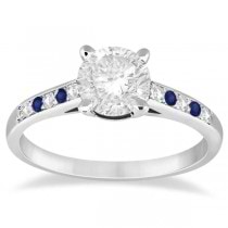 Cathedral Pave Sapphire & Diamond Engagement Ring Platinum (0.20ct)