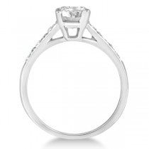 Cathedral Blue Topaz & Diamond Engagement Ring Platinum (0.20ct)
