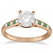 Cathedral Emerald & Diamond Engagement Ring 14k Rose Gold (0.20ct)