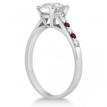 Cathedral Garnet & Diamond Engagement Ring Palladium (0.20ct)