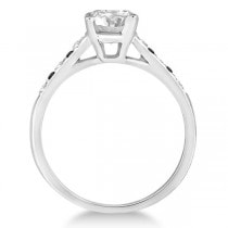 Cathedral Garnet & Diamond Engagement Ring Platinum (0.20ct)