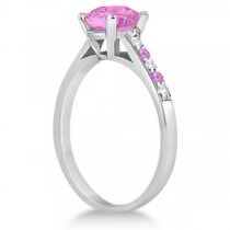 Cathedral Pink Sapphire & Diamond Engagement Ring Platinum (1.20ct)