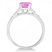 Cathedral Pink Sapphire & Diamond Engagement Ring Platinum (1.20ct)