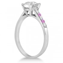 Cathedral Pink Sapphire & Diamond Engagement Ring Platinum (0.20ct)