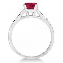 Cathedral Ruby & Diamond Engagement Ring Palladium (1.20ct)