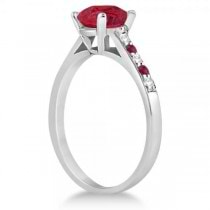 Cathedral Ruby & Diamond Engagement Ring Platinum (1.20ct)