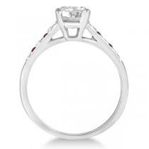 Cathedral Ruby & Diamond Engagement Ring Palladium (0.20ct)