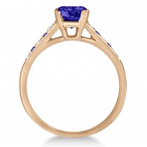 Cathedral Tanzanite & Diamond Engagement Ring 18k Rose Gold (1.20ct)