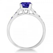 Cathedral Tanzanite & Diamond Engagement Ring Palladium (1.20ct)