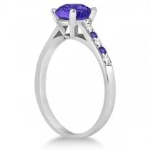 Cathedral Tanzanite & Diamond Engagement Ring Platinum (1.20ct)