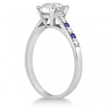 Cathedral Tanzanite & Diamond Engagement Ring Palladium (0.20ct)