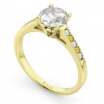 Cathedral Yellow Sapphire & Diamond Engagement Ring 14k Yellow Gold (0.20ct)