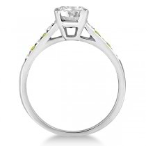 Cathedral Yellow Sapphire & Diamond Engagement Ring Palladium (0.20ct)