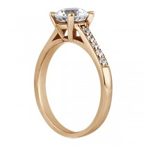 Cathedral Pave Lab Grown Diamond Engagement Ring Setting 18k Rose Gold (0.20ct)