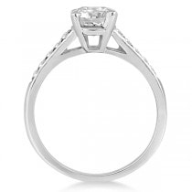 Cathedral Princess Cut Diamond Engagement Ring 14k White Gold (0.75ct)