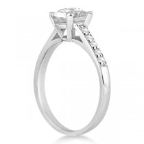 Cathedral Princess Cut Diamond Engagement Ring 14k White Gold (1.00ct)