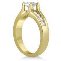 Unique Channel Set Diamond Engagement Ring 18K White Gold (0.80ct)