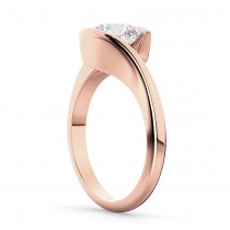 Tension Set Solitaire Moissanite Engagement Ring 14k Rose Gold 0.50ct