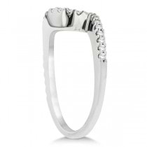 Tension Set Lab Diamond Engagement Ring & Band Bridal Set 18K White Gold
