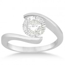 Tension Set Diamond Engagement Ring & Band Bridal Set in Palladium
