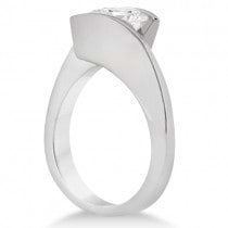 Tension Set Diamond Engagement Ring & Band Bridal Set in Palladium