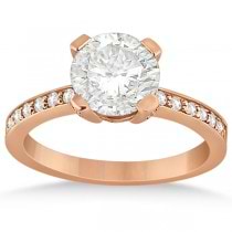 Eternity Diamond Side Stone Engagement Ring 14k Rose Gold (0.45ct)