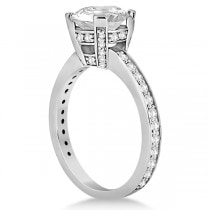 Eternity Diamond Side Stone Engagement Ring 14k White Gold (0.45ct)