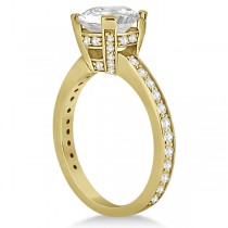 Eternity Diamond Side Stone Engagement Ring 14k Yellow Gold (0.45ct)