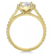 Halo Diamond Cathedral Engagement Ring Setting 18k Yellow Gold (0.64ct)