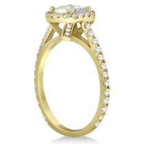 Halo Diamond Cathedral Engagement Ring Setting 18k Yellow Gold (0.64ct)