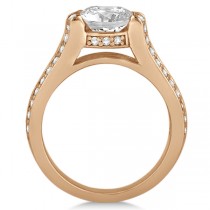 Wide Band Diamond Engagement Ring Split-Shank 14K Rose Gold 0.50ct