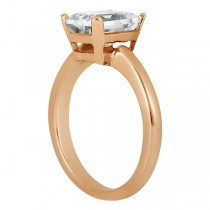 Solitaire Engagement Ring Setting for Emerald-Cut Diamond 14k Rose Gold
