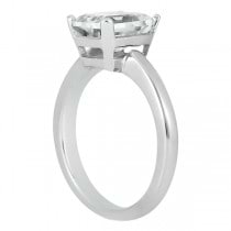 Solitaire Engagement Ring Setting for Emerald-Cut Diamond 14k White Gold