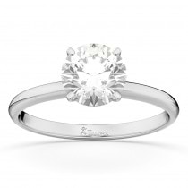 Four-Prong 14k White Gold Solitaire Engagement Ring Setting