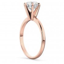 Six-Prong 14k Rose Gold Solitaire Engagement Ring Setting