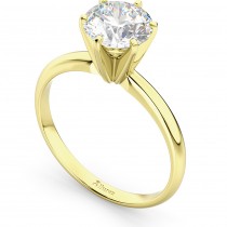 Six-Prong 14k Yellow Gold Solitaire Engagement Ring Setting