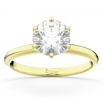 Six-Prong 18k Yellow Gold Solitaire Engagement Ring Setting