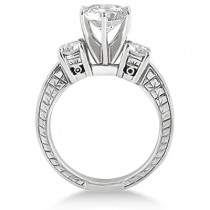 Antique Three-Stone Diamond Engagement Ring 18k White Gold (0.50ct)