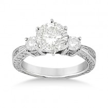 Antique Three-Stone Diamond Engagement Ring Platinum (0.50ct)