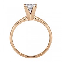 14k Rose Gold Solitaire Engagement Ring Princess Cut Diamond Setting