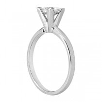 14k White Gold Solitaire Engagement Ring Princess Cut Diamond Setting