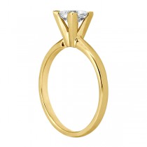 14k Yellow Gold Solitaire Engagement Ring Princess Cut Diamond Setting