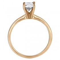 Four-Prong 14k Rose Gold Solitaire Engagement Ring Setting