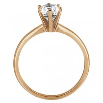 Six-Prong 14k Rose Gold Engagement Ring Solitaire Setting