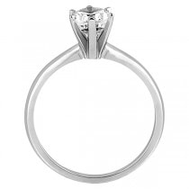 Six-Prong 14k White Gold Engagement Ring Solitaire Setting