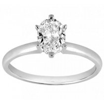 Six-Prong 18k White Gold Engagement Ring Solitaire Setting