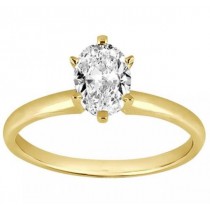 Six-Prong 18k Yellow Gold Engagement Ring Solitaire Setting