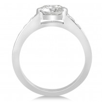 Channel Set Diamond Accented Engagement Ring 14k White Gold (1.40ct)